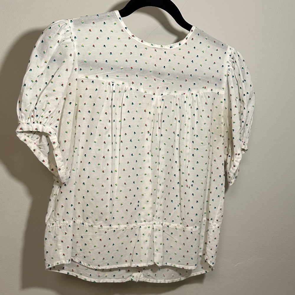 Doen Pirouette Multicolor Floral White Blouse in size Small